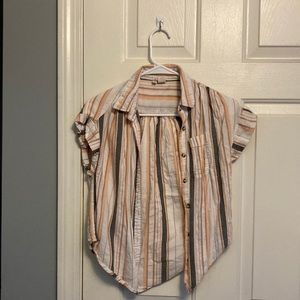 Stripped Button Down Tank Top